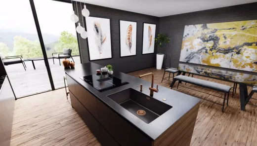 FRANKE Design K�chensp�le Mythos Masterpiece BXM 210/110-68 Edelstahlsp�le Anthracite F-INOX 3 in 1 Siebkorb als Stopfenventil