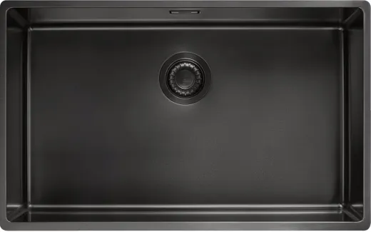 FRANKE Design K�chensp�le Mythos Masterpiece BXM 210/110-68 Edelstahlsp�le Anthracite F-INOX 3 in 1 Siebkorb als Druckknopfventil