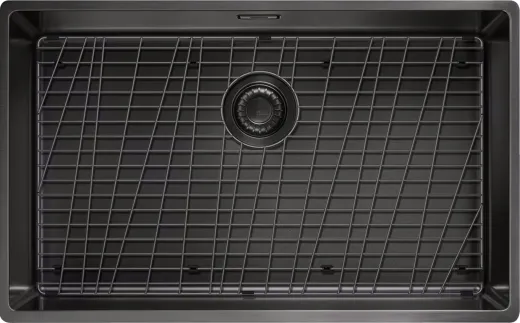 FRANKE Design K�chensp�le Mythos Masterpiece BXM 210/110-68 Edelstahlsp�le Anthracite F-INOX 3 in 1 Siebkorb als Druckknopfventil