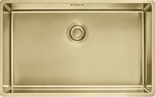 FRANKE Design K�chensp�le Mythos Masterpiece BXM 210/110-68 Edelstahlsp�le Gold F-INOX 3 in 1 Siebkorb als Druckknopfventil