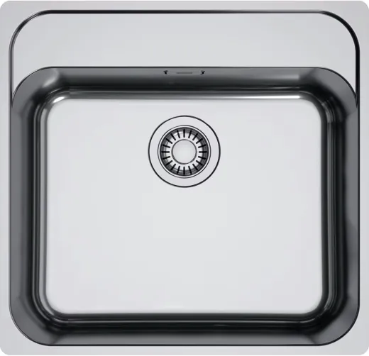 FRANKE Kchensple Smart SRX 210-50 A Edelstahlsple Slimtop / Flchenbndig mit Hahnlochbank und Siebkorb als Drehknopfventil