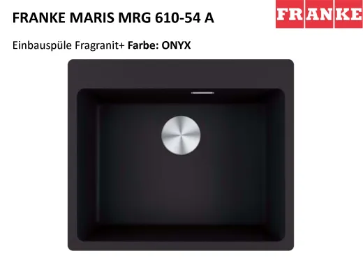 FRANKE Kchensple Maris MRG 610-54 A HLB Fragranit+ Granitsple / Einbausple mit Siebkorb als Stopfenventil