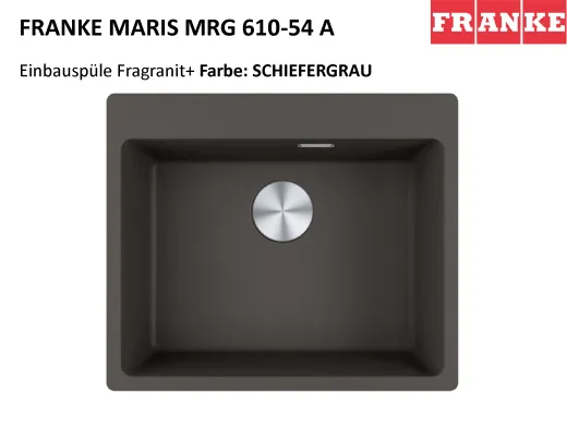 FRANKE Kchensple Maris MRG 610-54 A HLB Fragranit+ Granitsple / Einbausple mit Siebkorb als Stopfenventil