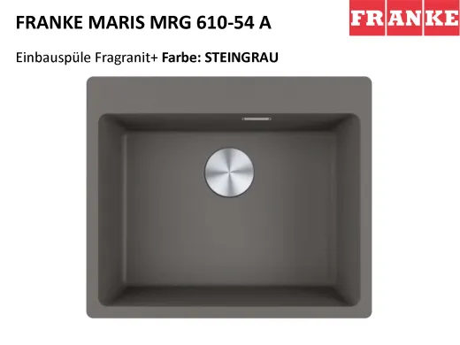 FRANKE Kchensple Maris MRG 610-54 A HLB Fragranit+ Granitsple / Einbausple mit Siebkorb als Stopfenventil