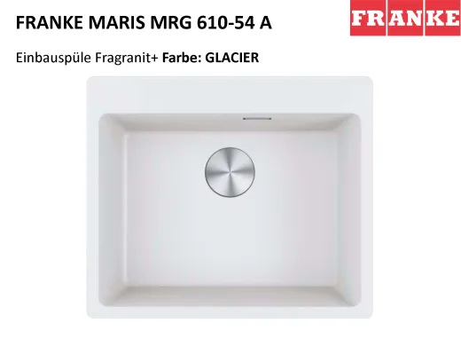 FRANKE Kchensple Maris MRG 610-54 A HLB Fragranit+ Granitsple / Einbausple mit Siebkorb als Druckknopfventil