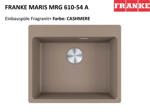 FRANKE Kchensple Maris MRG 610-54 A HLB Fragranit+ Granitsple / Einbausple mit Siebkorb als Druckknopfventil