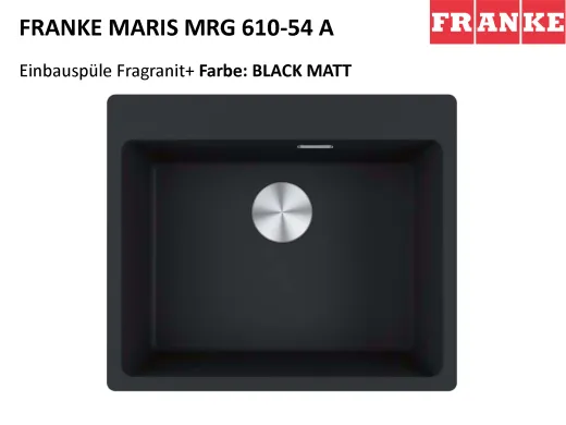 FRANKE Kchensple Maris MRG 610-54 A HLB Fragranit+ Granitsple / Einbausple mit Siebkorb als Druckknopfventil