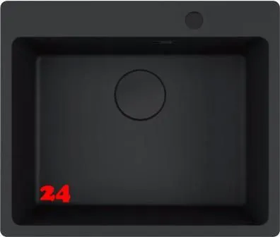 FRANKE Kchensple Maris MRG 610-54 A HLB Fragranit+ Granitsple Black Matt - Black Collection Einbausple mit Siebkorb als Drehknopfventil