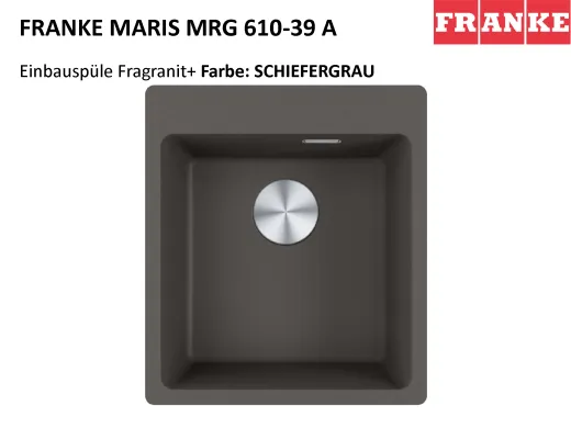 FRANKE Kchensple Maris MRG 610-39 A HLB Fragranit+ Granitsple / Einbausple mit Siebkorb als Druckknopfventil