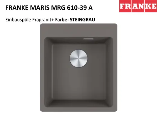FRANKE Kchensple Maris MRG 610-39 A HLB Fragranit+ Granitsple / Einbausple mit Siebkorb als Druckknopfventil