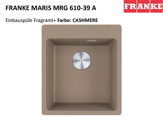 FRANKE Kchensple Maris MRG 610-39 A HLB Fragranit+ Granitsple / Einbausple mit Siebkorb als Druckknopfventil