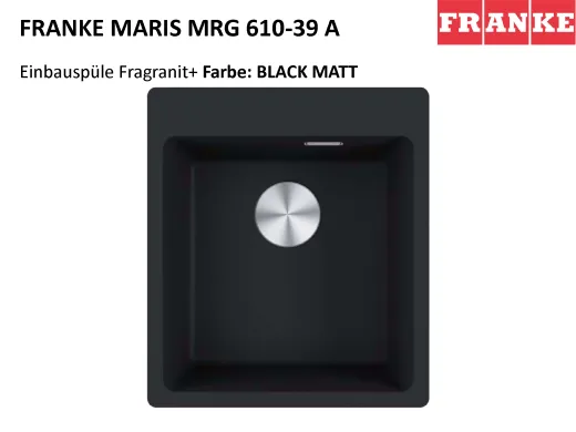 FRANKE Kchensple Maris MRG 610-39 A HLB Fragranit+ Granitsple / Einbausple mit Siebkorb als Druckknopfventil