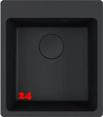 FRANKE Kchensple Maris MRG 610-39 A HLB Fragranit+ Granitsple Black Matt - Black Collection Einbausple mit Siebkorb als Stopfenventil