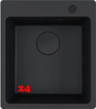 FRANKE Kchensple Maris MRG 610-39 A HLB Fragranit+ Granitsple Black Matt - Black Collection Einbausple mit Siebkorb als Drehknopfventil