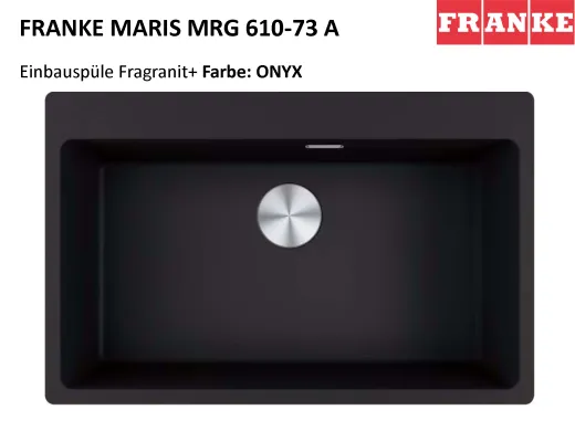 FRANKE Kchensple Maris MRG 610-73 A HLB Fragranit+ Granitsple / Einbausple mit Siebkorb als Stopfenventil