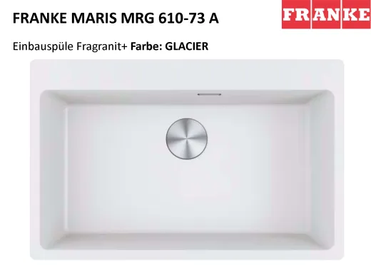 FRANKE Kchensple Maris MRG 610-73 A HLB Fragranit+ Granitsple / Einbausple mit Siebkorb als Stopfenventil