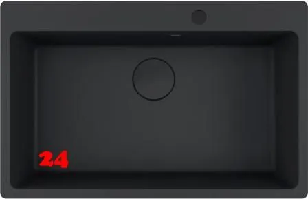 FRANKE Kchensple Maris MRG 610-73 A HLB Fragranit+ Granitsple Black Matt - Black Collection Einbausple mit Siebkorb als Drehknopfventil