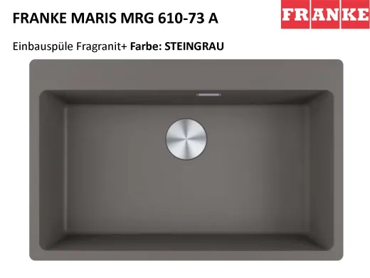 FRANKE Kchensple Maris MRG 610-73 A HLB Fragranit+ Granitsple / Einbausple mit Siebkorb als Druckknopfventil