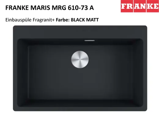 FRANKE Kchensple Maris MRG 610-73 A HLB Fragranit+ Granitsple / Einbausple mit Siebkorb als Druckknopfventil