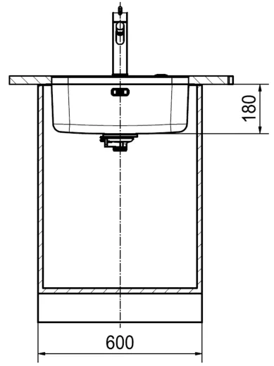 FRANKE Kchensple Smart SRX 110-50 Unterbausple (Montage unter die Arbeitsplatte) mit Siebkorb als Stopfenventil
