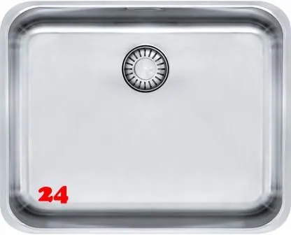 FRANKE Kchensple Epos EOX 110-50/41 Unterbausple (Montage unter die Arbeitsplatte) mit Integralablauf und Siebkorb als Stopfenventil