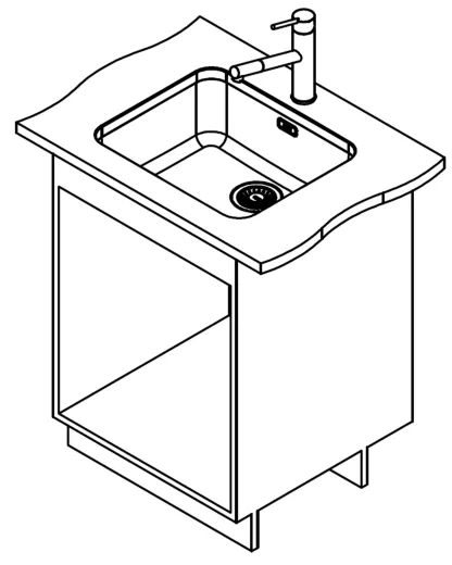 FRANKE Kchensple Epos EOX 110-50/41 Unterbausple (Montage unter die Arbeitsplatte) mit Integralablauf und Siebkorb als Druckknopfventil