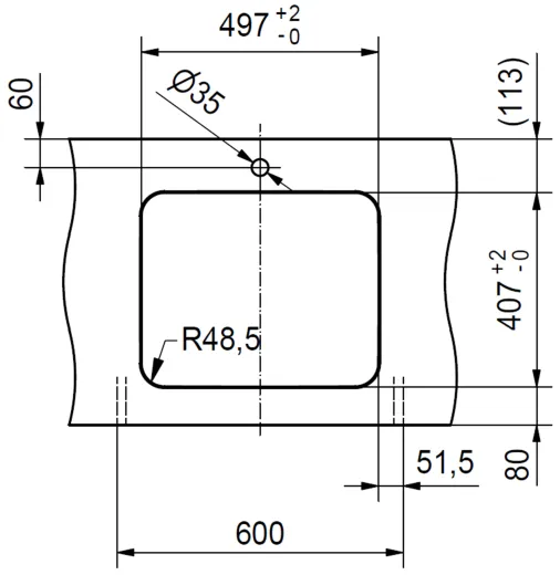 FRANKE Kchensple Epos EOX 110-50/41 Unterbausple (Montage unter die Arbeitsplatte) mit Integralablauf und Siebkorb als Druckknopfventil