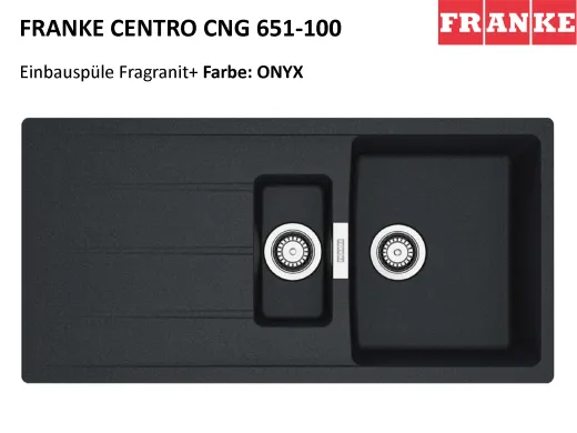FRANKE Kchensple Centro CNG 651-100 Fragranit+ Einbausple / Granitsple mit Siebkorb als Drehknopfventil