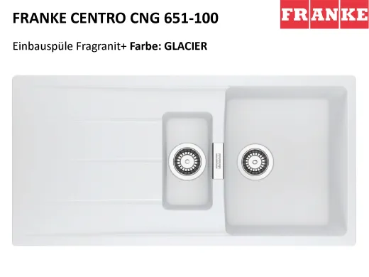 FRANKE Kchensple Centro CNG 651-100 Fragranit+ Einbausple / Granitsple mit Siebkorb als Drehknopfventil