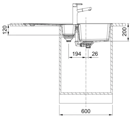 FRANKE Kchensple Centro CNG 651-100 Fragranit+ Einbausple / Granitsple mit Siebkorb als Drehknopfventil