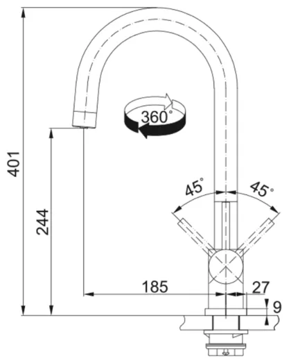 FRANKE Eos Clear Water J Set 3-Wege Kchenarmatur Festauslauf Edelstahl massiv mit Trinkwasserfiltersystem