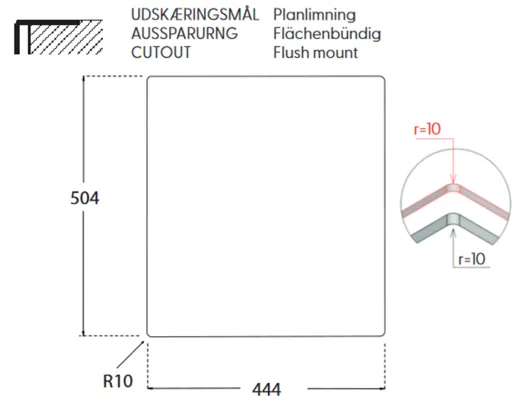 BERNUS Kchensple Cubus 441 SOFT Edelstahlsple Flachrand / Flchenbndig mit Hahnlochbank und Siebkorb als Drehknopfventil