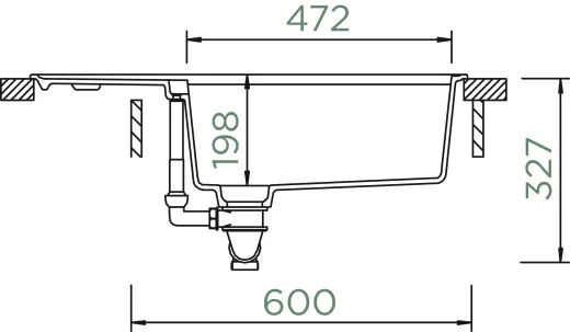 SCHOCK Kchensple Tia D-100LS Cristadur Nano-Granitsple / Einbausple mit Drehexcenter