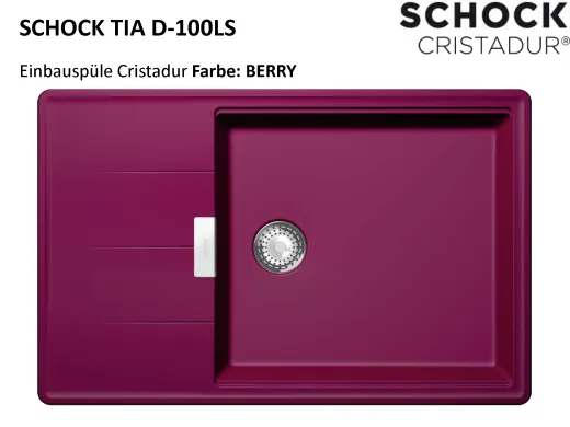 SCHOCK Kchensple Tia D-100LS Cristadur Nano-Granitsple / Einbausple mit Drehexcenter