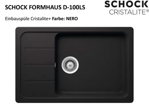 SCHOCK Kchensple Formhaus D-100LS Cristalite Granitsple / Einbausple Basic Line mit Drehexcenter