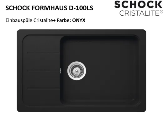 SCHOCK Kchensple Formhaus D-100LS Cristalite Granitsple / Einbausple Basic Line mit Drehexcenter
