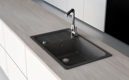 SCHOCK Kchensple Formhaus D-100LS Cristalite Granitsple / Einbausple Basic Line mit Drehexcenter