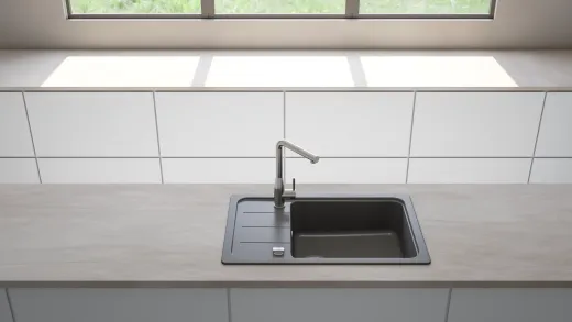 SCHOCK Kchensple Formhaus D-100LS Cristalite Granitsple / Einbausple Basic Line mit Drehexcenter