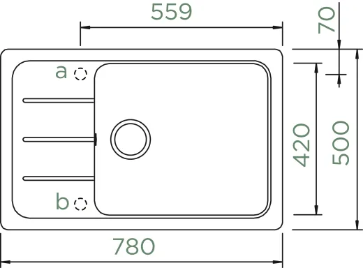 SCHOCK Kchensple Formhaus D-100LS Cristalite Granitsple / Einbausple Basic Line mit Drehexcenter