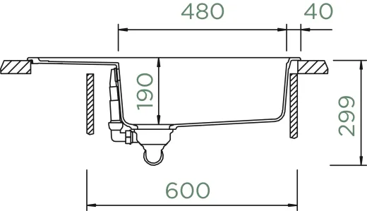 SCHOCK Kchensple Formhaus D-100LS Cristalite Granitsple / Einbausple Basic Line mit Drehexcenter