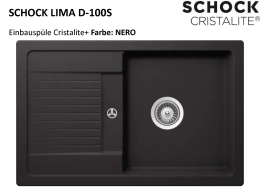 SCHOCK Kchensple Lima D-100S Cristalite Granitsple / Einbausple Basic Line mit Drehexcenter