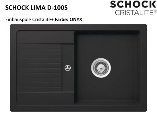 SCHOCK Kchensple Lima D-100S Cristalite Granitsple / Einbausple Basic Line mit Drehexcenter