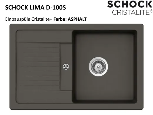 SCHOCK Kchensple Lima D-100S Cristalite Granitsple / Einbausple Basic Line mit Drehexcenter