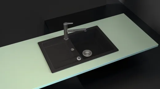 SCHOCK Kchensple Lima D-100S Cristalite Granitsple / Einbausple Basic Line mit Drehexcenter