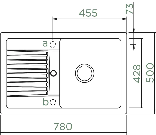 SCHOCK Kchensple Lima D-100S Cristalite Granitsple / Einbausple Basic Line mit Drehexcenter
