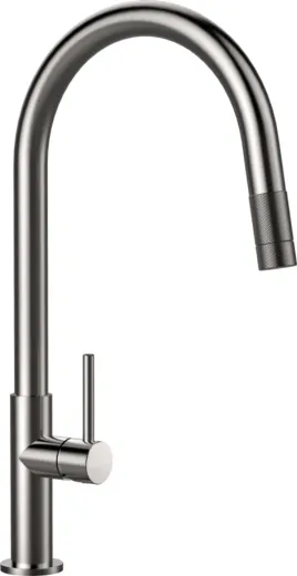 SCHOCK Kchenarmatur Talia Edelstahl massiv Einhebelmischer / Spltischarmatur mit Festauslauf mit verdeckter Auszugsbrause