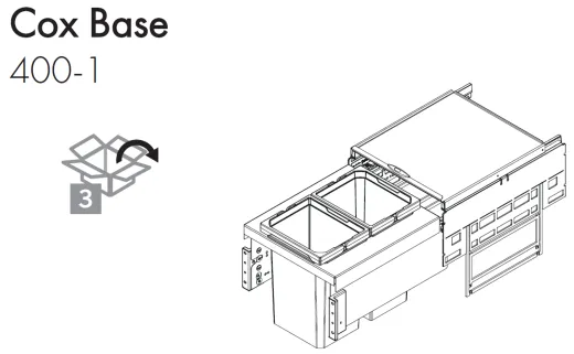 NABER Cox Base Q 360 S/400-1 Einbau-Abfallsammler ohne Trennung zur Stauraumorganisation QUOOKER PRO3 & CUBE