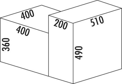 NABER Cox Base Q 360 S/400-1 Einbau-Abfallsammler ohne Trennung zur Stauraumorganisation QUOOKER PRO3 & CUBE