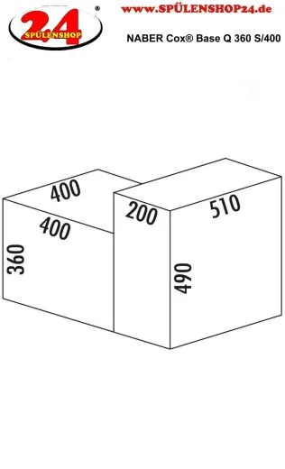 NABER Cox Base Q 360 S/400-2 Einbau-Abfallsammler 2-fach Trennung zur Stauraumorganisation QUOOKER PRO3 & CUBE
