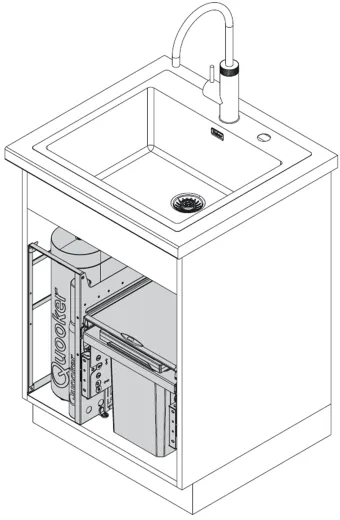 NABER Cox Base Q 360 S/400-2 Einbau-Abfallsammler 2-fach Trennung zur Stauraumorganisation QUOOKER PRO3 & CUBE